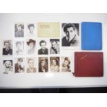 A pair of vintage style photo albums containing 'signed' photos of stars of stage and screen