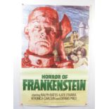 HORROR OF FRANKENSTEIN (1970) - A UK one sheet movie poster for the Hammer Horror film - folded