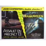 ASSAULT ON PRECINCT 13 / HALLOWEEN (1978) UK Quad double bill movie poster - folded
