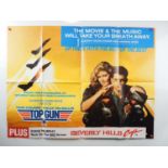 TOP GUN (1986) UK Quad movie poster starring Tom Cruise, Val Kilmer, Kelly McGillis - prequel to Top