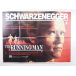 THE RUNNING MAN (1987) and RED HEAT (1988) starring Arnold Schwarzenegger - UK Quad movie