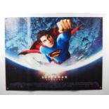 A small group of superhero UK Quad film posters comprising SUPERMAN RETURNS (2006); BATMAN BEGINS (
