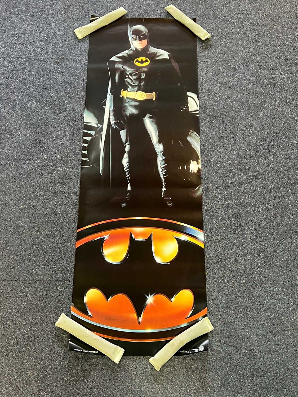 BATMAN(1989) - Full length portait of Michael Keaton in costume as Batman - Door panel - (50 x 150