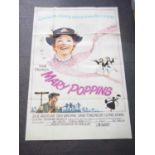 WALT DISNEY - MARY POPPINS (1964) - A 60" x 40" movie poster - folded