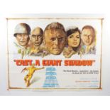 CAST A GIANT SHADOW (1966) UK Quad film poster featuring Howard Terpning art for the military