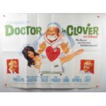A group of three 1960s comedy film posters comprising DOCTOR IN CLOVER (1966) UK Quad and TIL