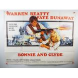 BONNIE AND CLYDE (1967) First release UK Quad film poster with full Tom Chantrell artwork - pinholes