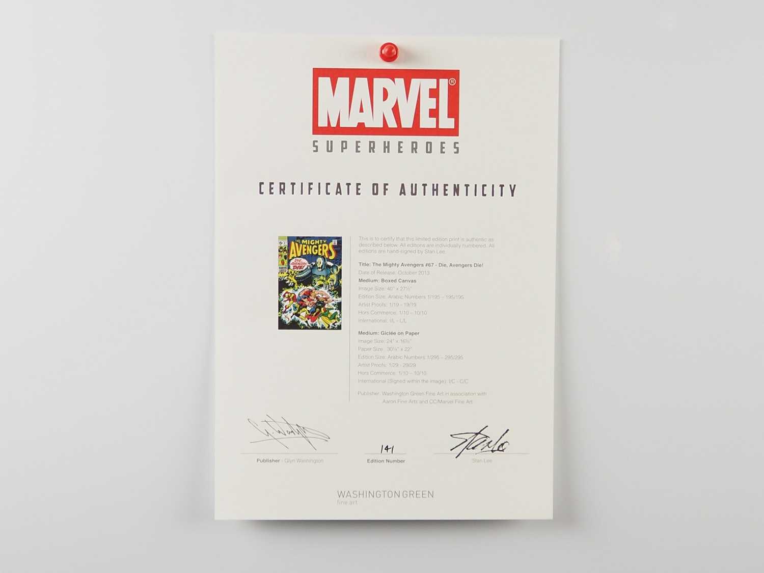 THE MIGHTY AVENGERS #67 - DIE, AVENGERS DIE! - giclee on paper - edition of 195 signed by STAN LEE - - Bild 8 aus 8