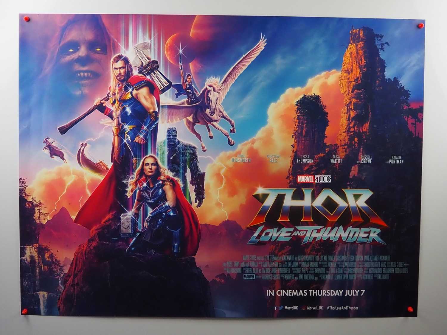 THOR: LOVE AND THUNDER (2022) set of 3 UK Quad film posters to include Jane Foster and Thor