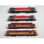 A group of unboxed HORNBY OO gauge diesel and electric locomotives in EWS and Virgin liveries - G/