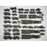 A large group of playworn DINKY military vehicles to include DINKY Toys No 621, 622, 623, 641, 660