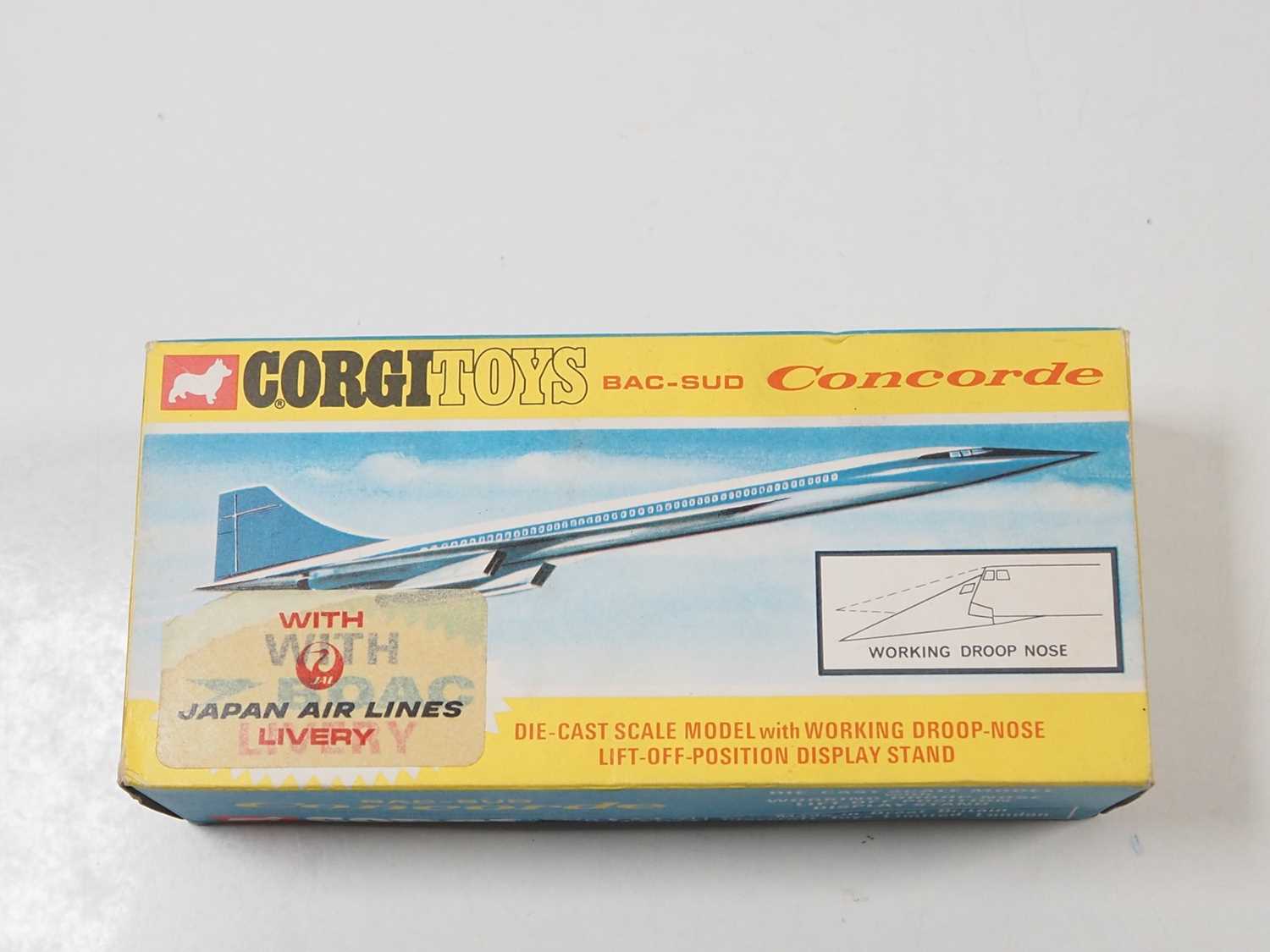 A rare boxed CORGI Toys No 652 Japan Air Lines BAC-SUD Concorde complete with stand and inner - Image 3 of 7