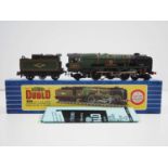 A HORNBY DUBLO 3235 OO gauge 3-rail West Country class steam locomotive in BR green 'Dorchester' -