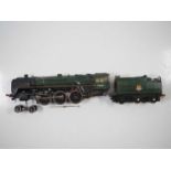 A partly kitbuilt finescale O gauge 2-rail 12V DC Clan class steam locomotive in BR green livery,