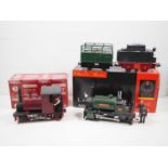 A group of G scale kitbuilt and other items comprising a kitbuilt saddle tank steam loco in maroon