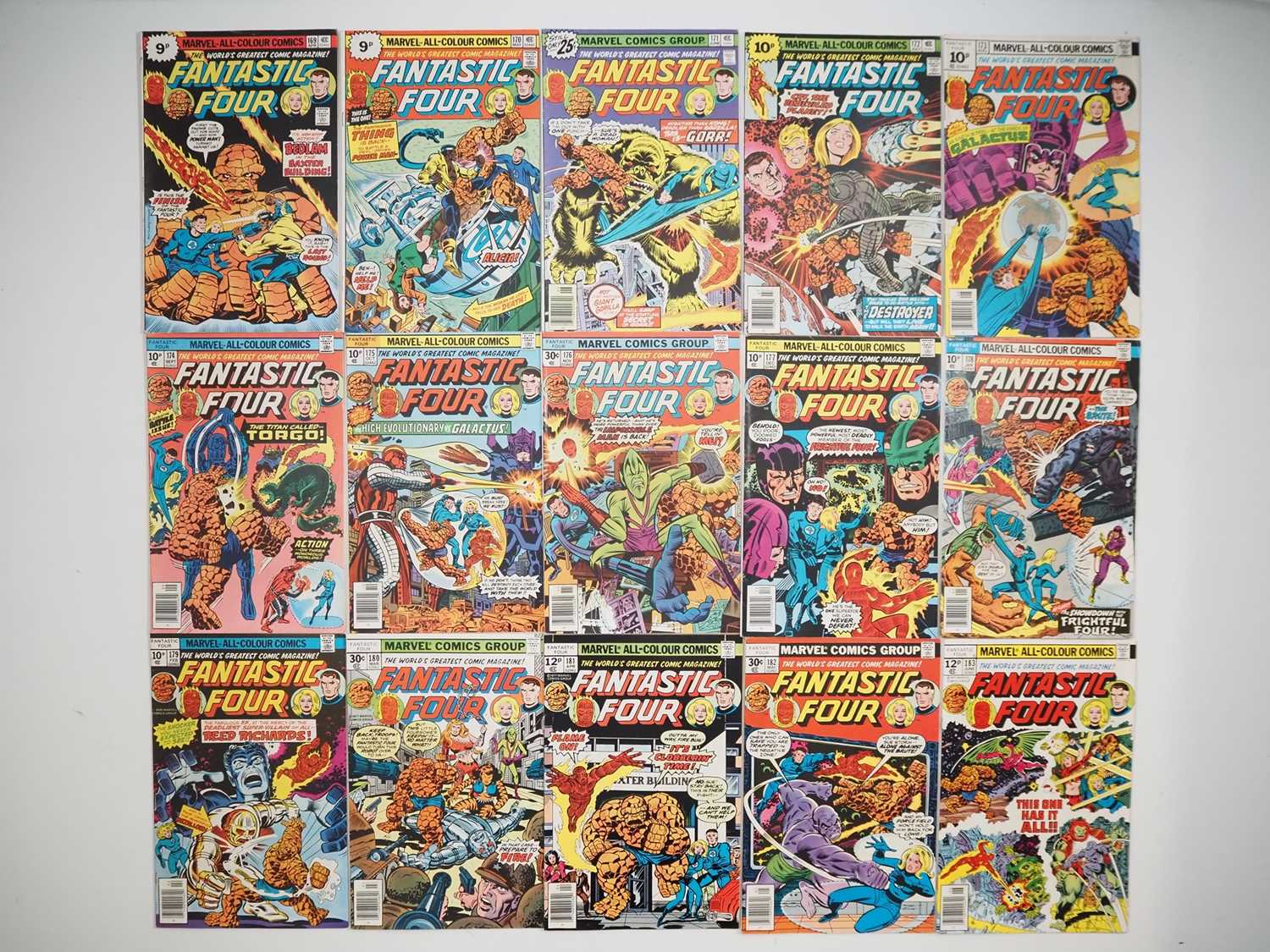 FANTASTIC FOUR #169, 170, 171, 172, 173, 174, 175, 176, 177, 178, 179, 180, 181, 182, 183 (15 in