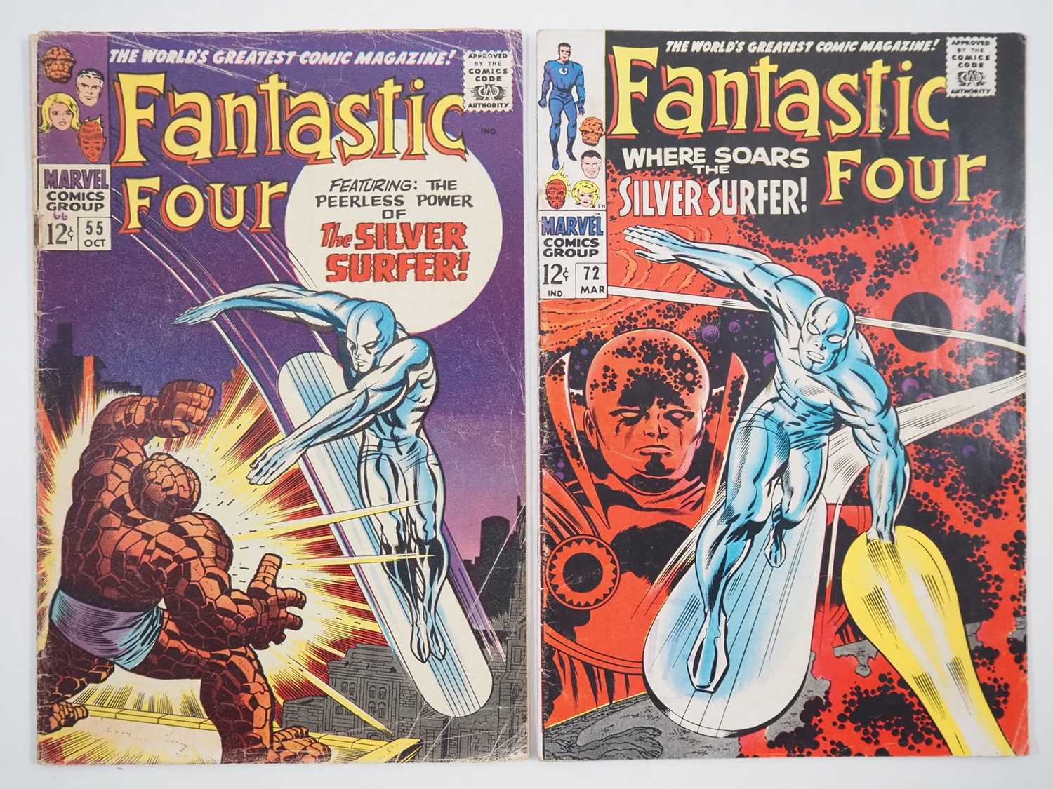 FANTASTIC FOUR #55 & 72 (2 in Lot) - (1966/1968 - MARVEL) - Including the iconic cover featuring the