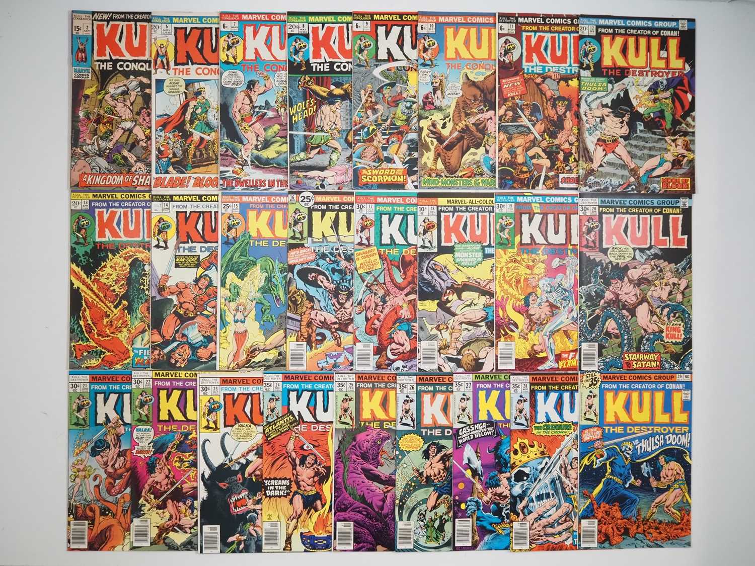 KULL THE CONQUEROR #2, 5, 7, 8, 9, 10, 11, 12, 13, 14, 15, 16, 17, 18, 19, 20, 21, 22, 23, 24, 25,