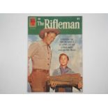 THE RIFLEMAN #10 (1962 - DELL) - Features the classic "wood" innuendo cover of Chuck Connors and