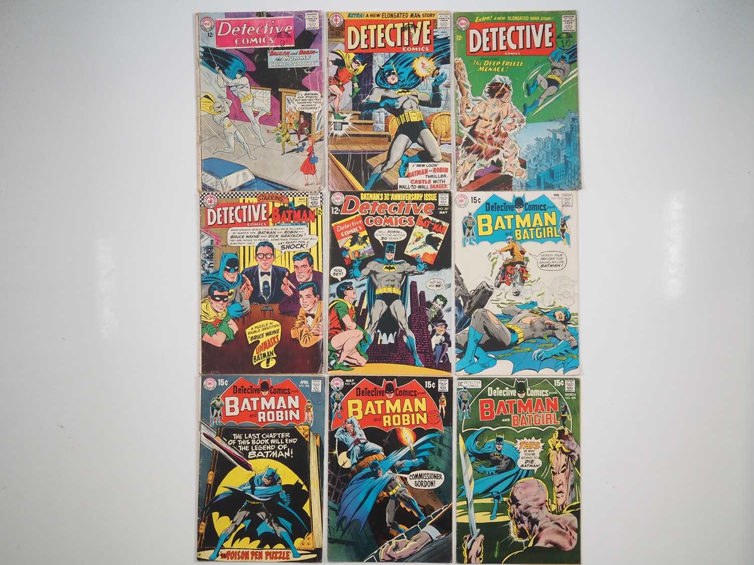 DETECTIVE COMICS #320, 329, 337, 357, 387, 396, 398, 399, 409 (9 in Lot) - (1963/1971 - DC) -