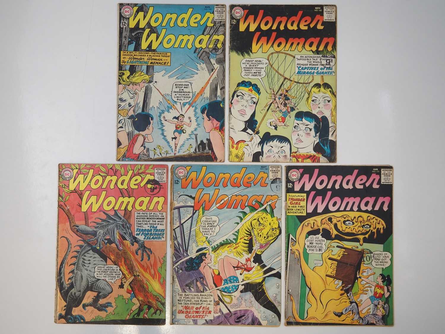 WONDER WOMAN #140, 142, 143, 146, 151 (5 in Lot) - (1963/1965 - DC) - Includes the first solo