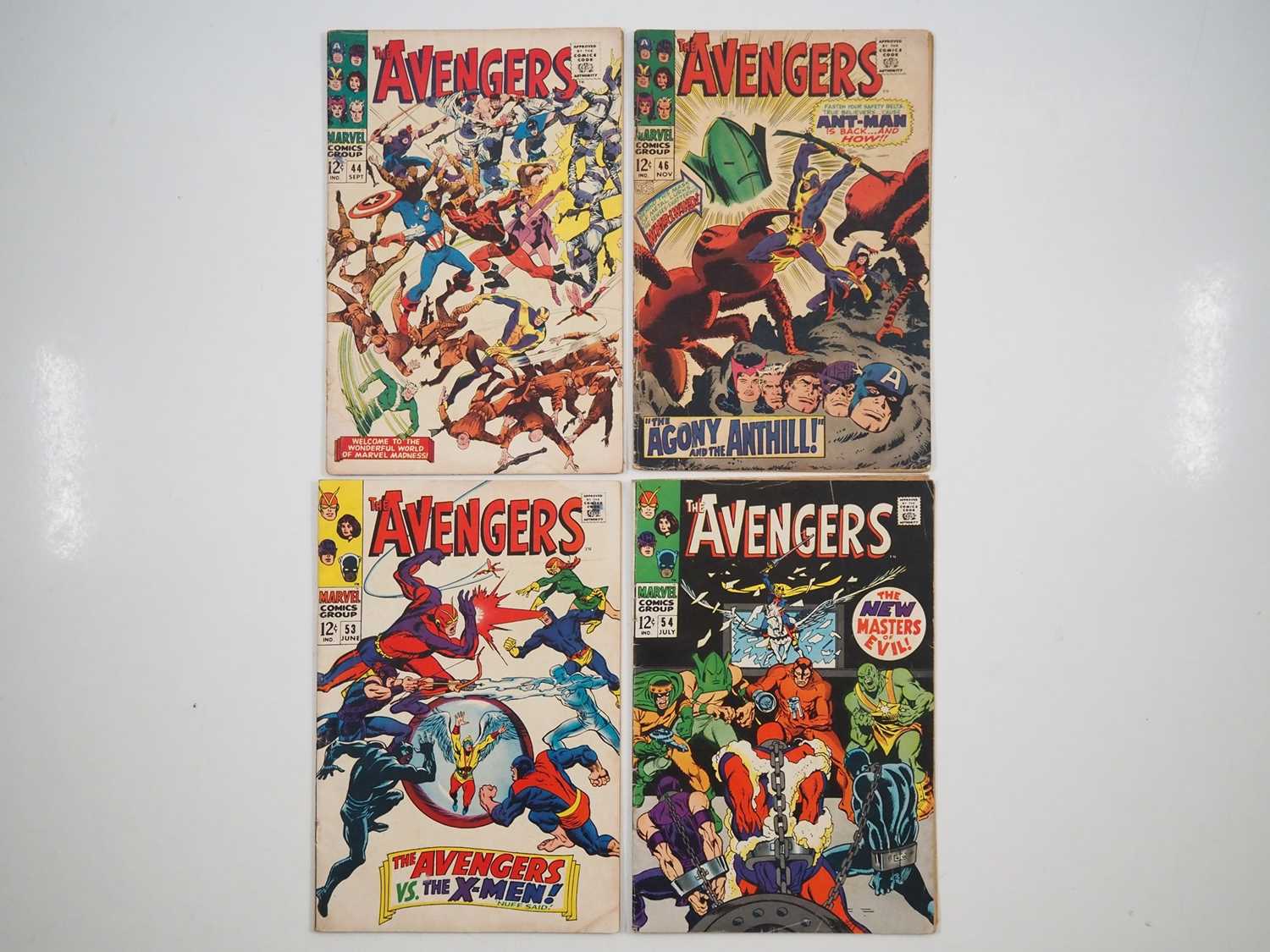 AVENGERS #44, 46, 53, 54 (4 in Lot) - (1967/1968 - MARVEL) - Includes the partial origin of the