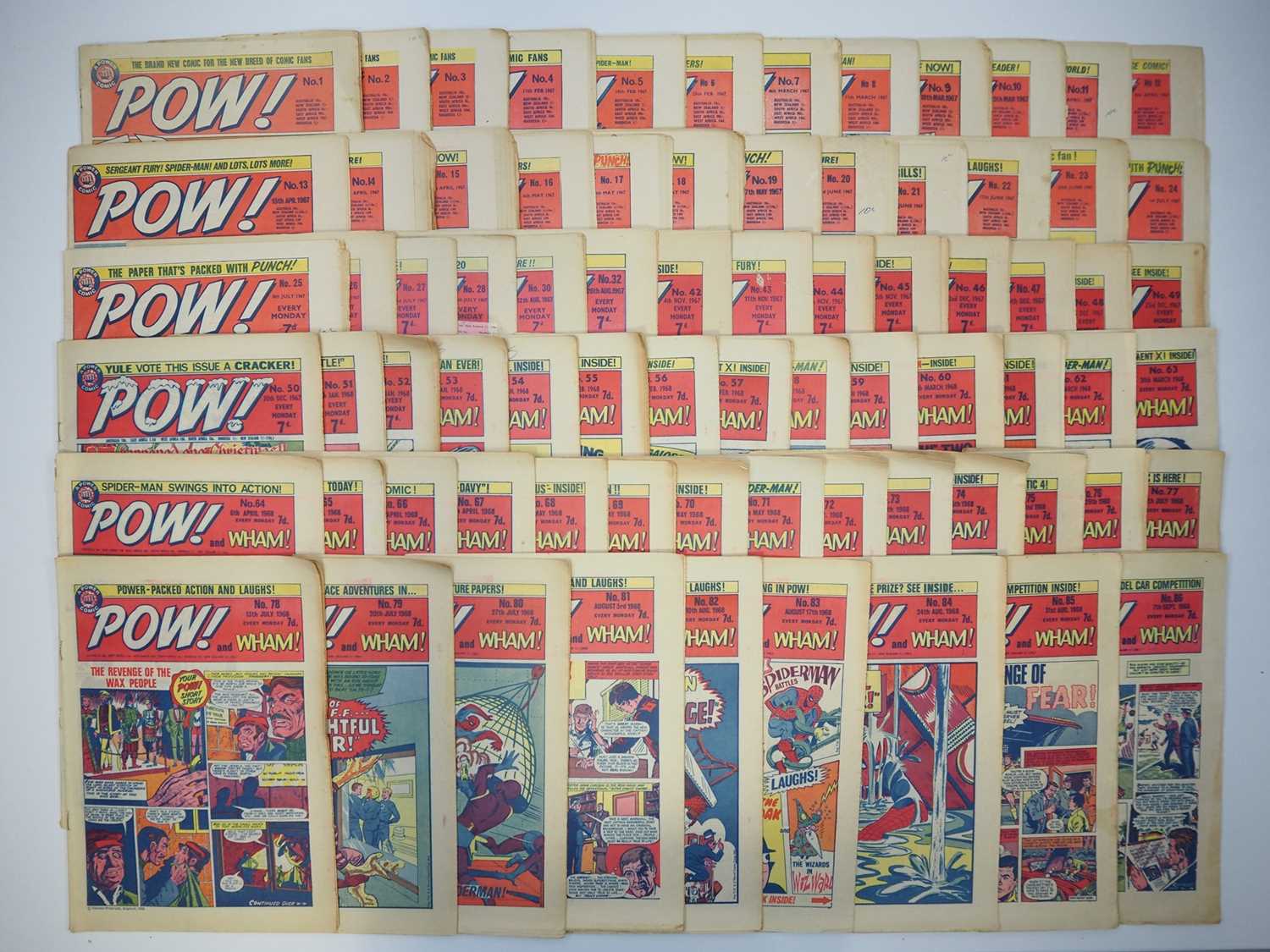 POW (75 in Lot) - (1967 - Odhams Press) - #1 to 28, 30, 32, 42 to 86 - Becoming increasingly