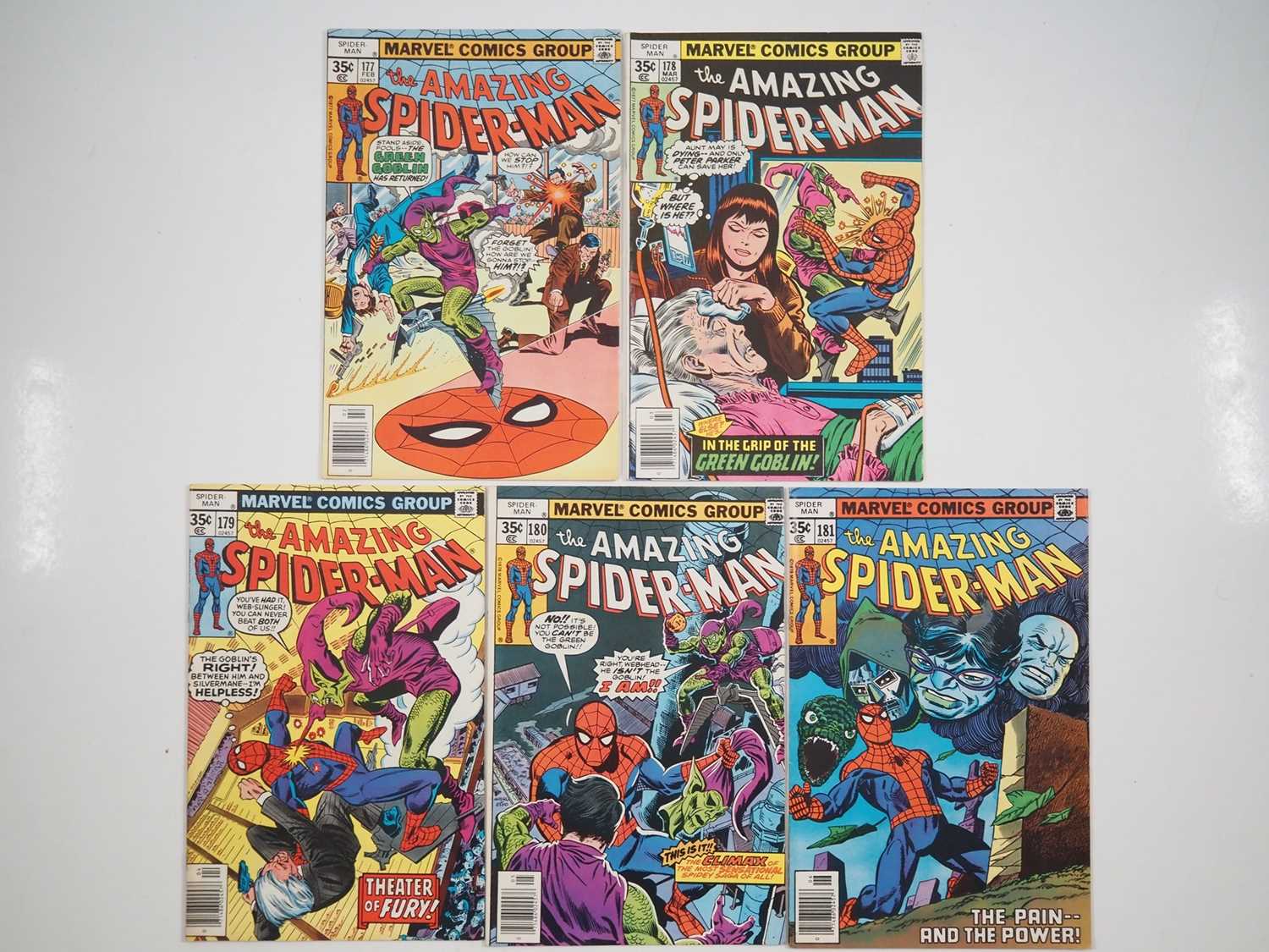 AMAZING SPIDER-MAN #177, 178, 179, 180, 181 (5 in Lot) - (1978 - MARVEL) - Includes appearances by