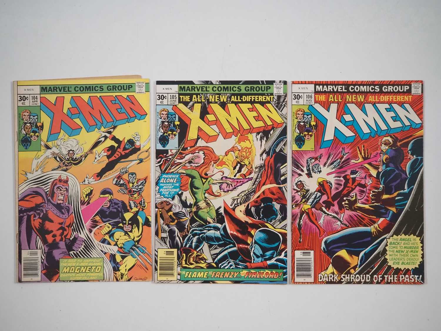 UNCANNY X-MEN #104, 105, 106 (3 in Lot) - (1977 - MARVEL) - Includes the first appearance of