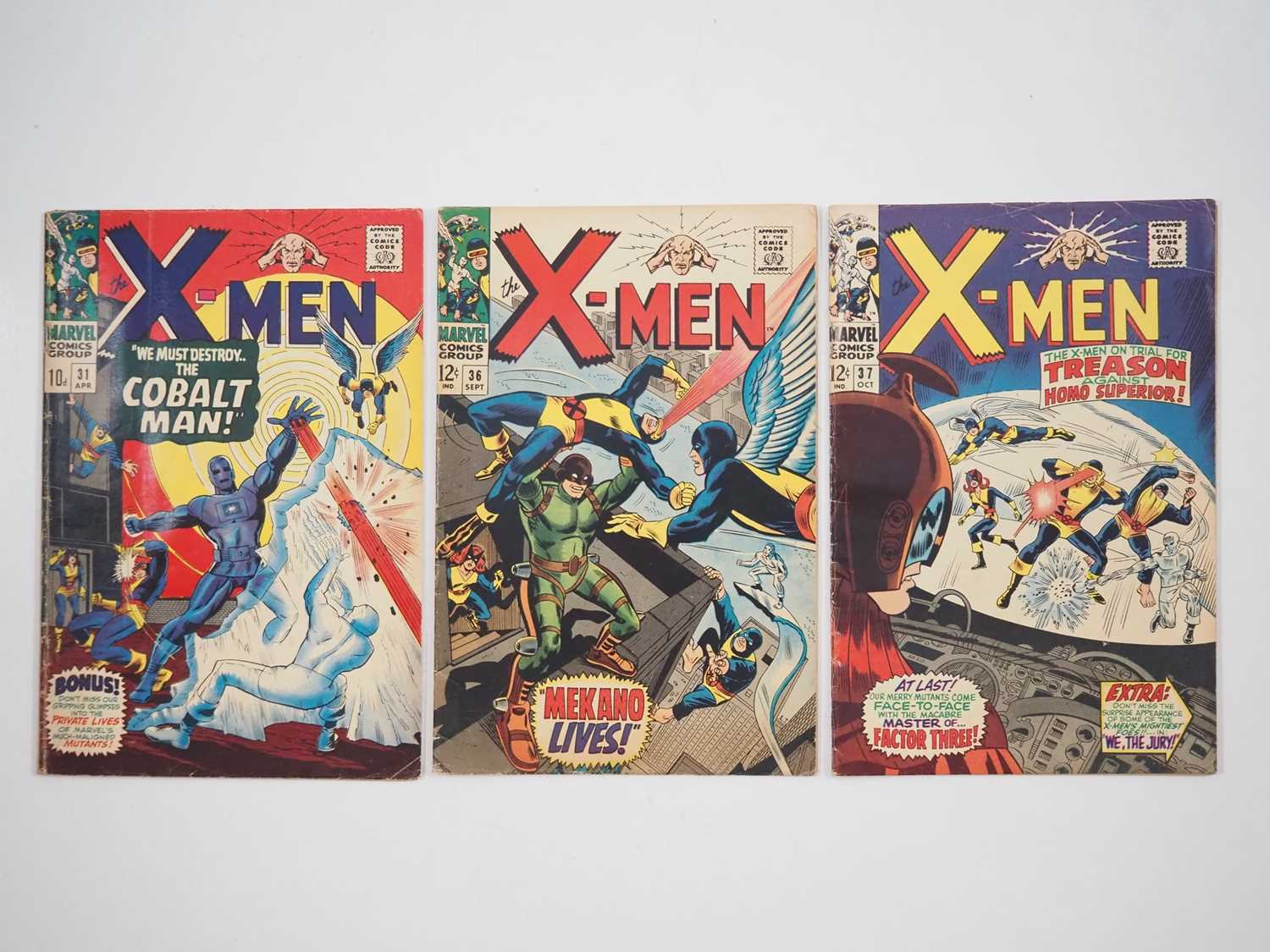 UNCANNY X-MEN #31, 36, 37 (3 in Lot) - (1967 - MARVEL - US & UK Price Variant) - Includes the