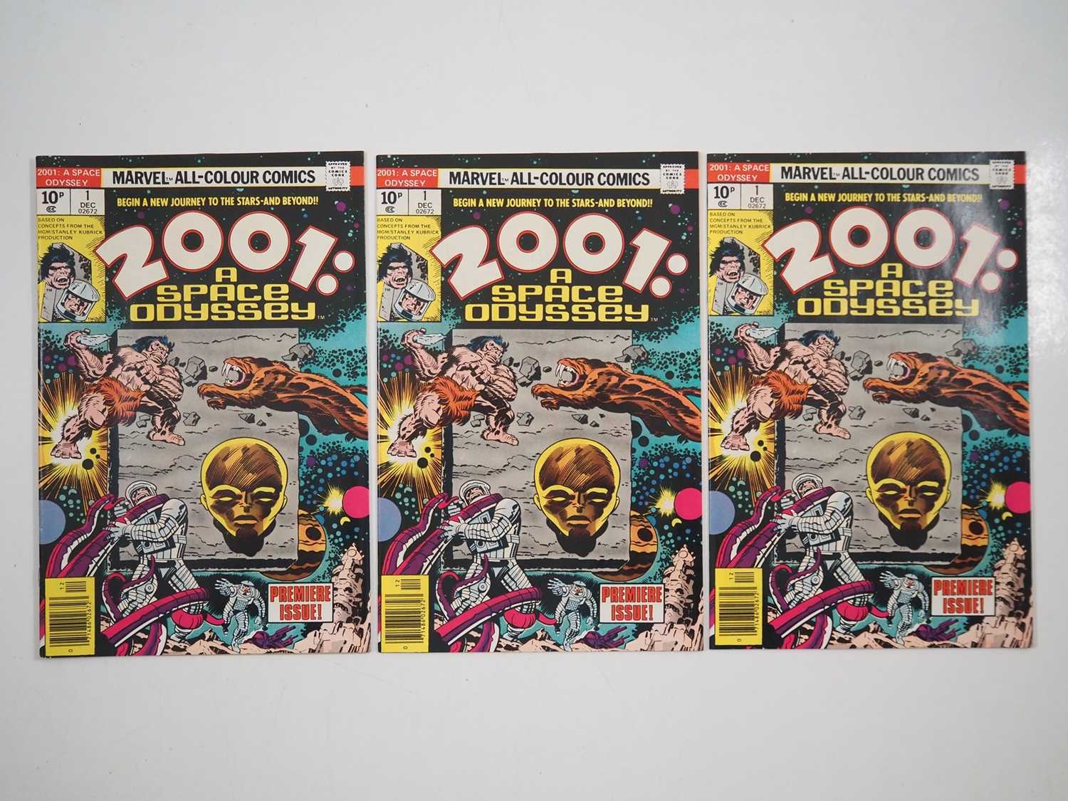 2001: A SPACE ODYSSEY LOT (3 in Lot) - (1976 - MARVEL - UK Price Variant) 3 x Issues of #1 the first