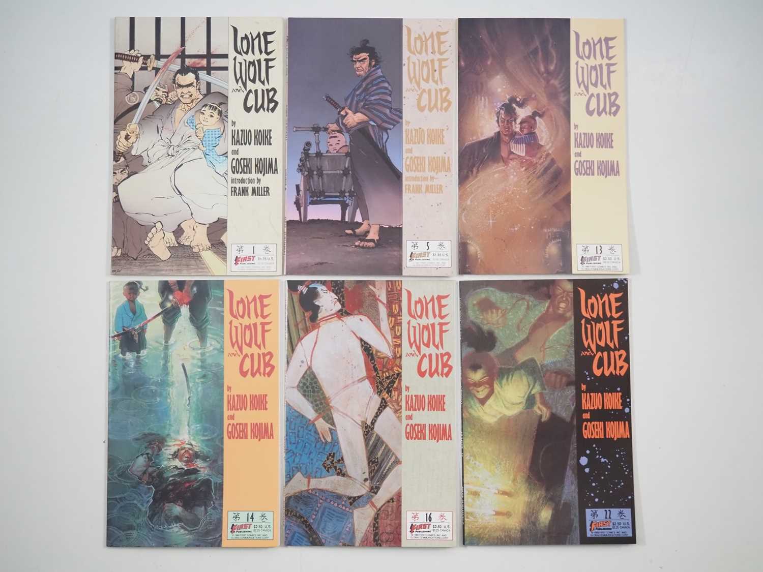 LONE WOLF AND CUB #1, 5, 13, 14, 16, 22 (6 in Lot) - (1987/1989 - FIRST PUBLISHING) - Includes the
