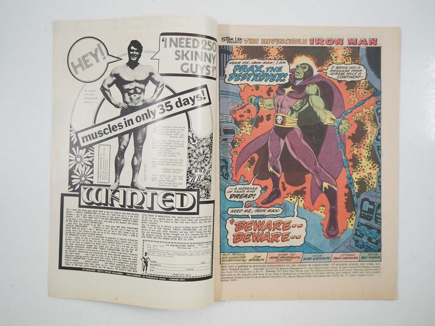 IRON MAN #55 - (1973 - MARVEL - UK Price Variant) KEY Bronze Age Book with multiple First - Image 2 of 27