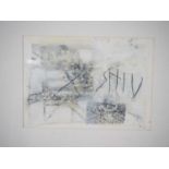 Bonnie Brown 'SAINTE GRAFFITI I' - oil and mixed media on paper - 9" x 6.5" in a 22" x 22" frame -