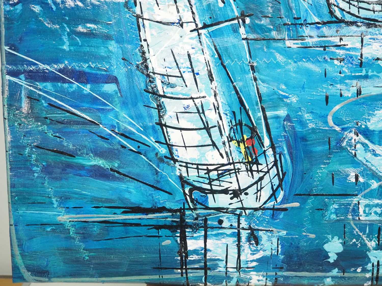 Mark Van Wingerden - 'SAIL' - acrylic on sailcloth - signed - 36" x 24" - This piece of art has been - Image 5 of 6