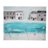 Deborah Twigg - 'CORNISH SCENE' - acrylic on canvas - signed - 16" x 20" - PROVENANCE: Donated to