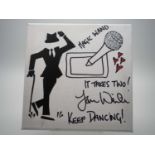 IAN WAITE signed canvas with artwork added by Neil Luckett and Ian Waite himself - 8" x 8" -