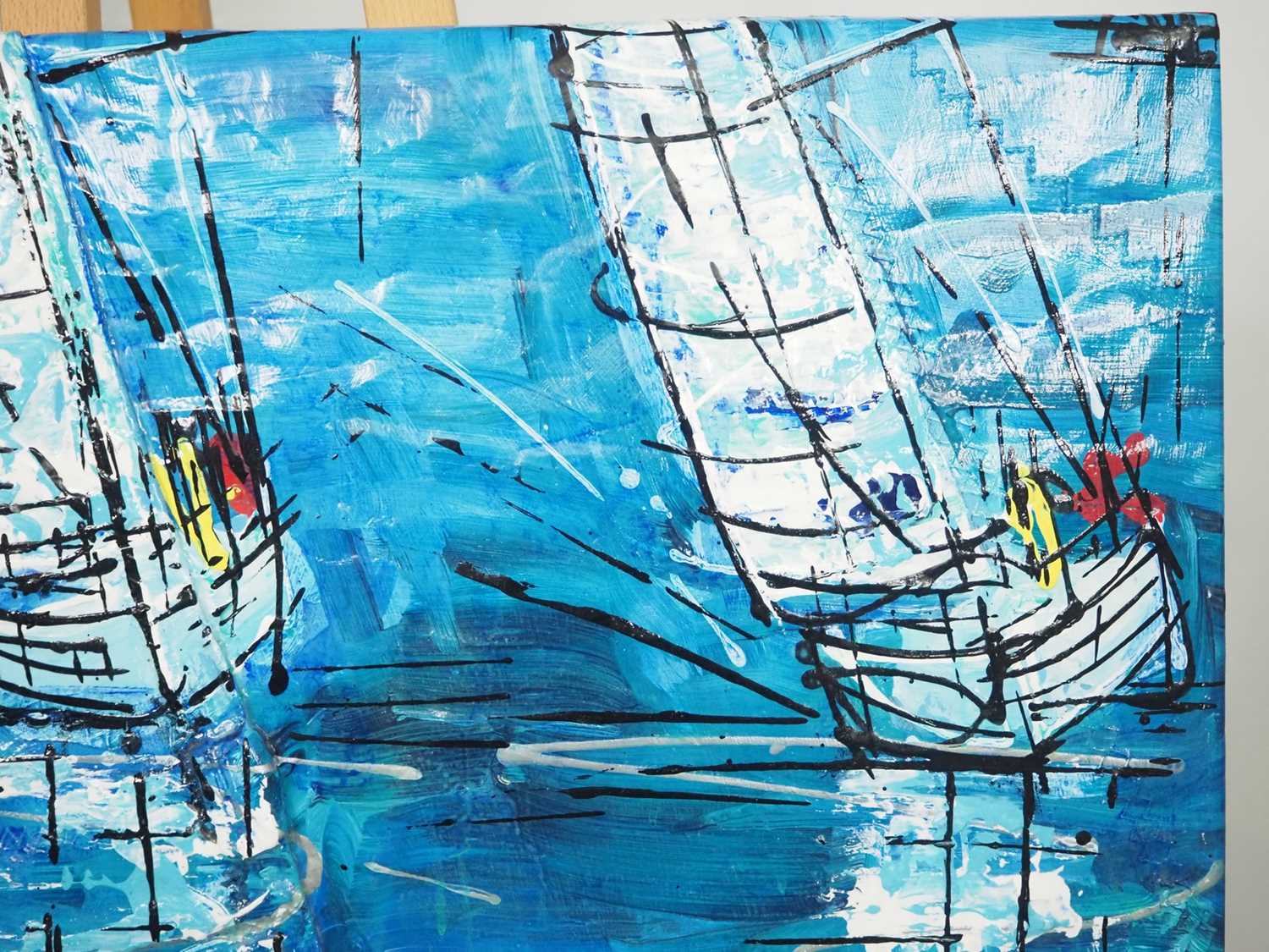 Mark Van Wingerden - 'SAIL' - acrylic on sailcloth - signed - 36" x 24" - This piece of art has been - Image 3 of 6