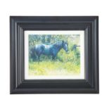 Danny Byrne 'JUST COOLING' - oil - signed - 9.5" x 7.5" in a 16" x 14" frame (no glass) -