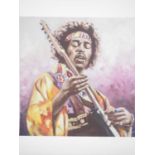 Dhanraz Ramdharry 'JIMI HENDRIX' - - 2/100 signed and hand numbered limited edition print from