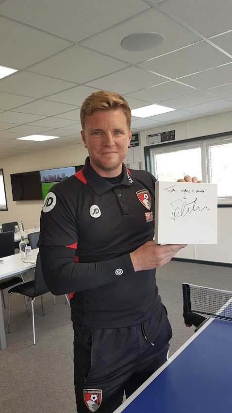 Eddie Howe signed canvas with artwork added by Steve Rolls - He may be setting the world alight up - Image 4 of 4