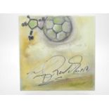Harry Redknapp - signed canvas with football artwork added by Martin Kaye - - 8" x 8" -