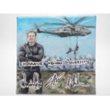 Jason Fox/Louis Tinsley/Anthony 'Staz' Stazicker - Who Dares Wins signed canvas with artwork added