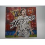 Leah Williamson signed canvas with artwork added by Dhanraz Ramdharry - The only Euro winning