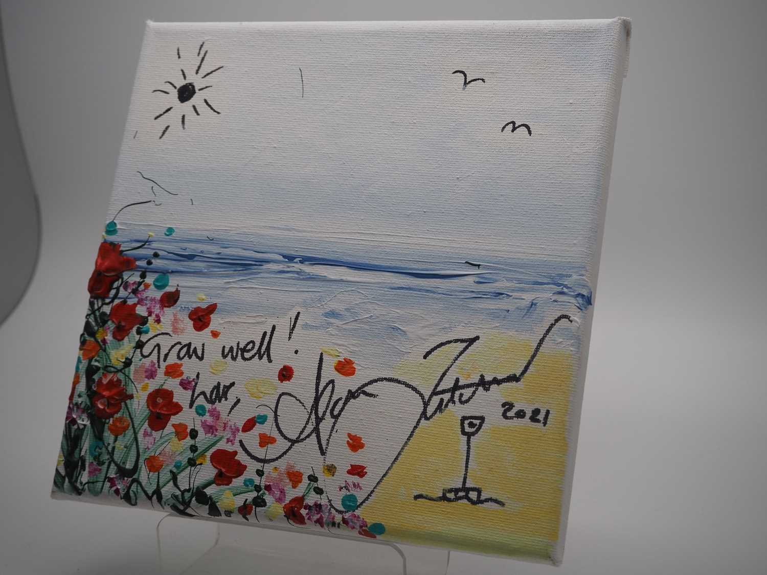 Alan Titchmarsh MBE DL VMH HonFSE signed canvas with artwork added by Charlotte Anna Reed - A legend - Image 2 of 3