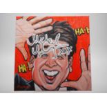 Michael McIntyre signed canvas with artwork added by Danny Byrne - Legendary funny man Michael