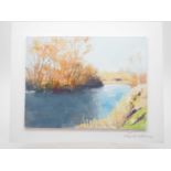Roger Dell Seddon - 'EYE MEAD - RIVER ALLEN' - oil on wooden panel - signed - 8" x 6" mounted on a