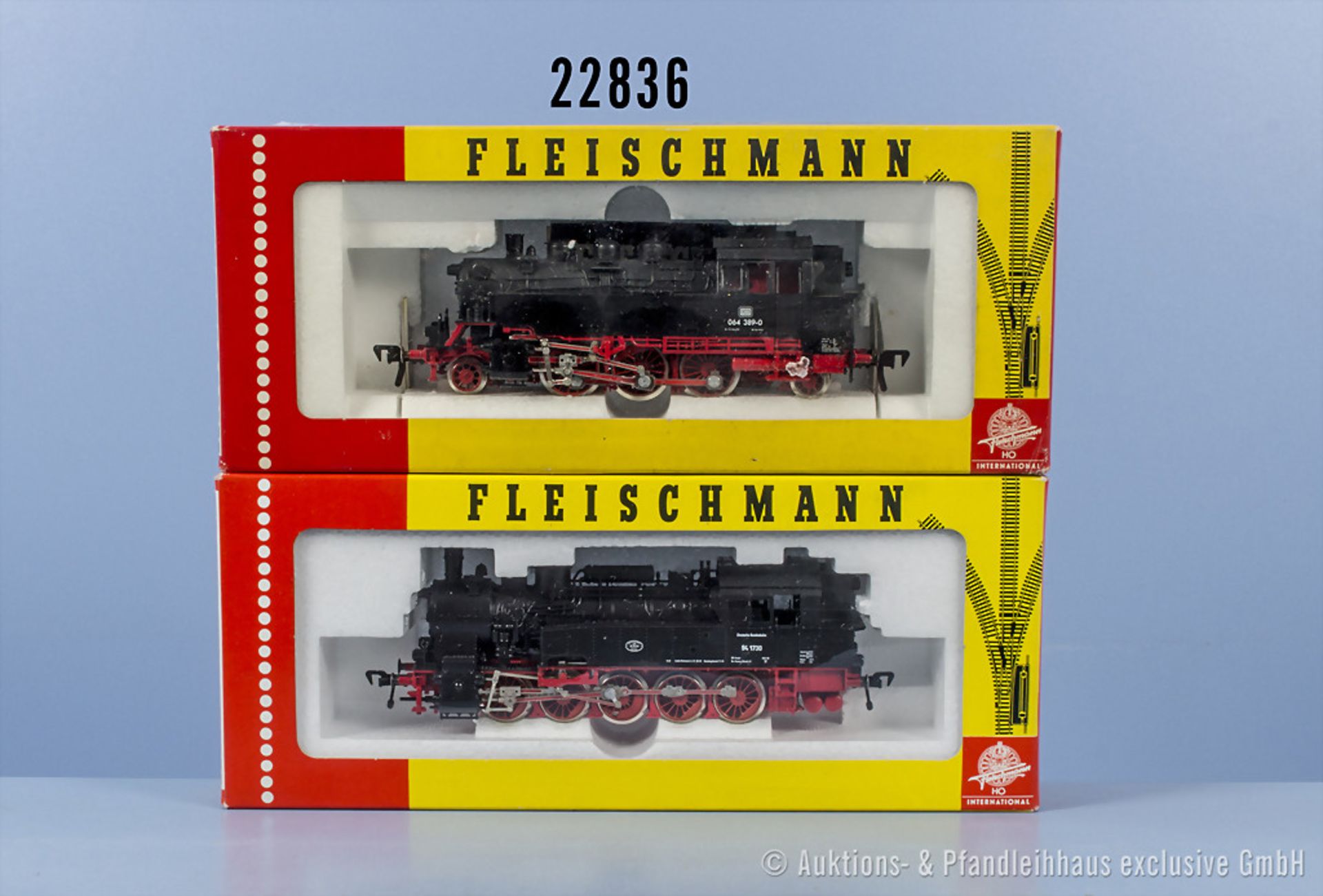 2 Fleischmann H0 Lokomotiven, dabei 4064 Tenderlok der DB, BN 064 389-0 und 4094 ...