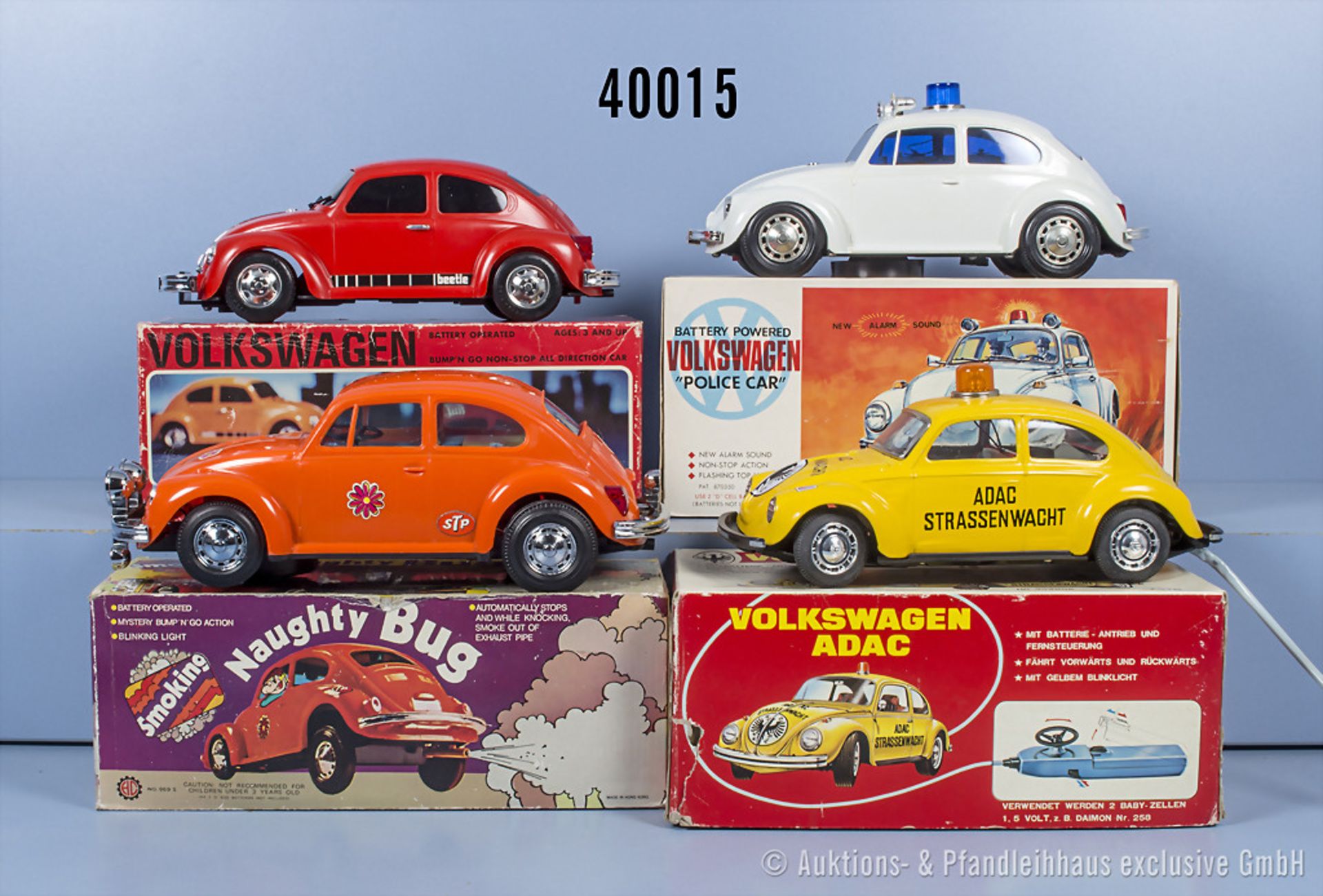 4 VW Modelle, Metall/Kunststoff, L bis 28 cm, Hersteller Alps, TM usw., Z 0-1, ...