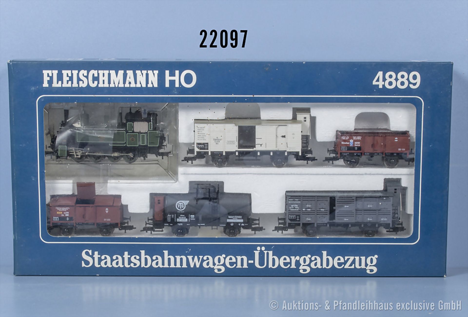 Fleischmann H0 4889 Staatsbahnwagen-Übergabezug, dabei Tenderlok der K.Bay.Sts.B., BN ...